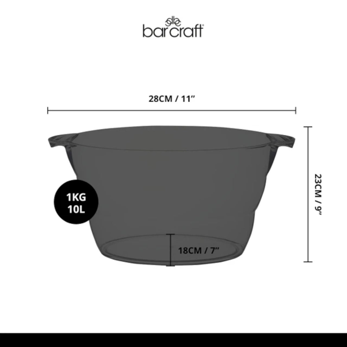 BarCraft Oval Drinks Cooler Acrylic Large