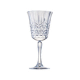 Saltwater unbreakable embossed wine glass 290ml in clear finish, shown front on