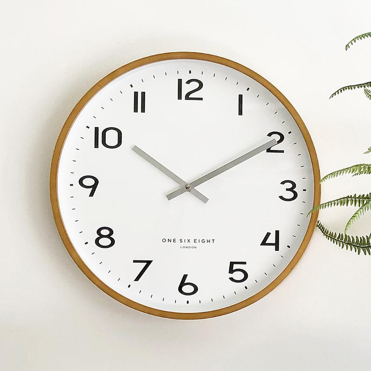 One Six Eight London Olivia Wood Wall Clock White 41cm | Minimax