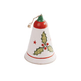 Noel Holly Hang Bell Christmas Decoration Green/Red 11cm