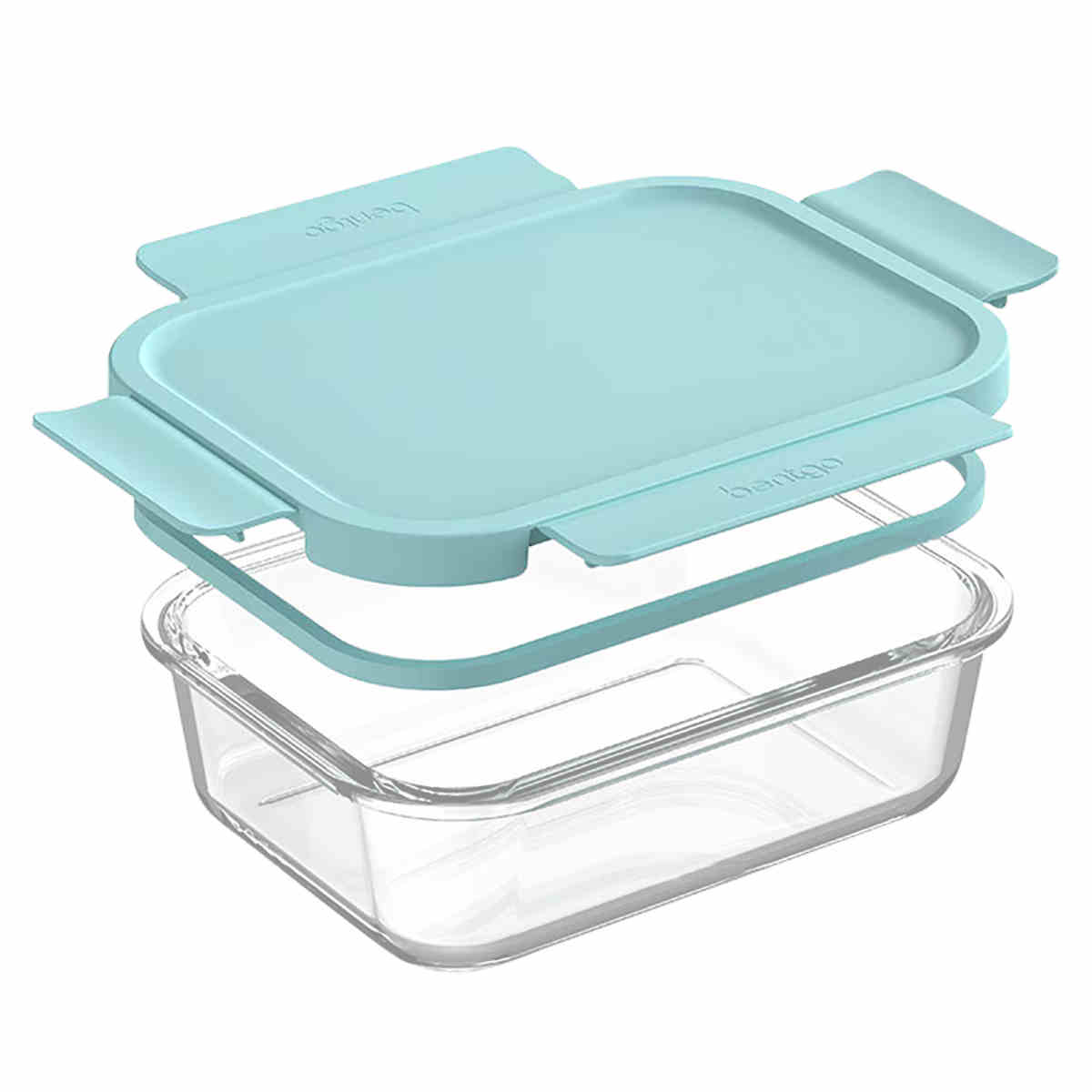 Bentgo Rectangle Glass Food Storage Aqua Set 4 Piece
