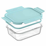Bentgo Rectangle Glass Food Storage Aqua Set 4 Piece