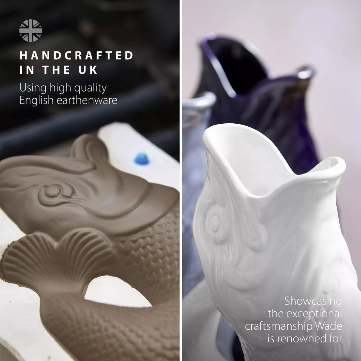Wade Pottery Fish Jug White 1.2L | Minimax