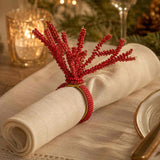 Florabelle Bead Coral Napkin Ring Red | Minimax