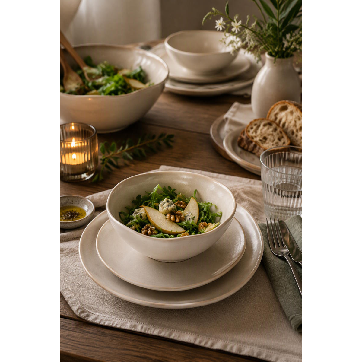Casero Bianca Ivory 12 Piece Dinner Set