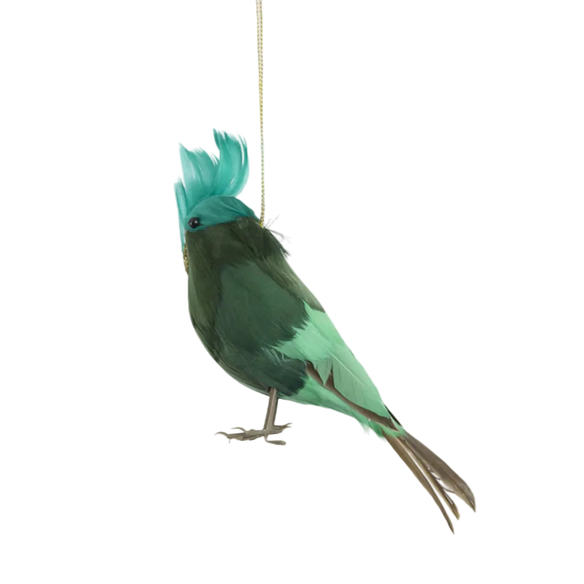 Vixen & Velvet Efina Feather Bird Decoration Green 20cm | Minimax