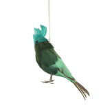 Vixen & Velvet Efina Feather Bird Decoration Green 20cm | Minimax
