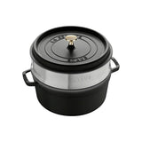 Staub Round Cocotte with Steamer - 26cm Black