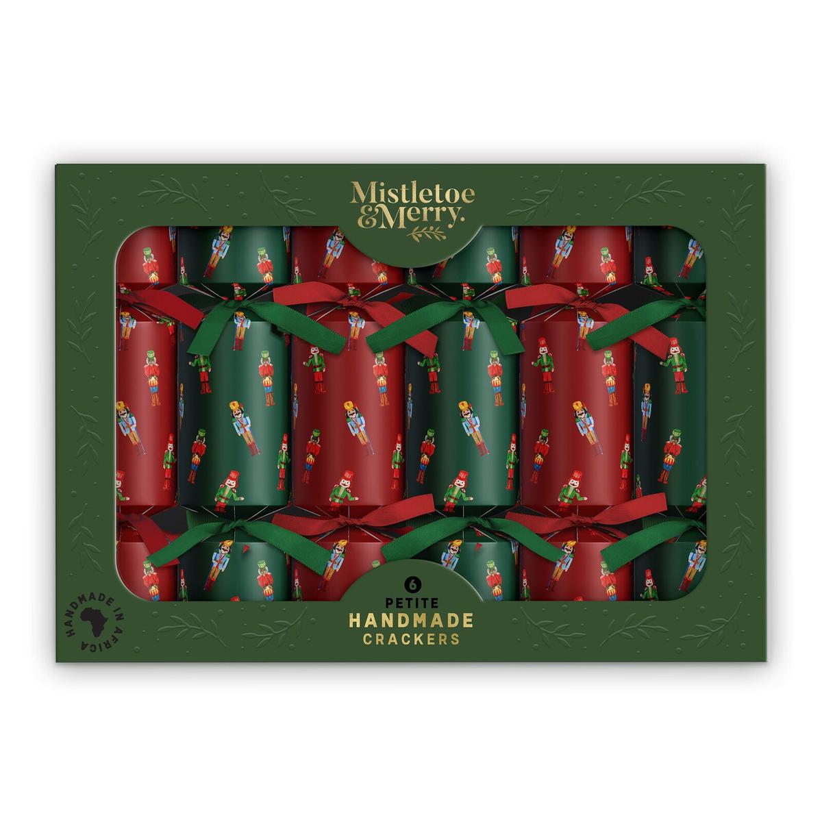 Mistletoe & Merry Petite Mini Crackers Nutcrackers 17.5cm Set of 6