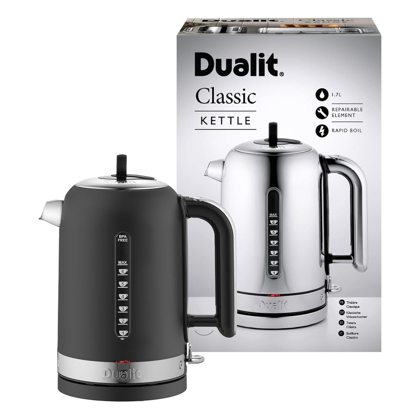 Dualit Classic Kettle Matte Black 1.7L | Minimax
