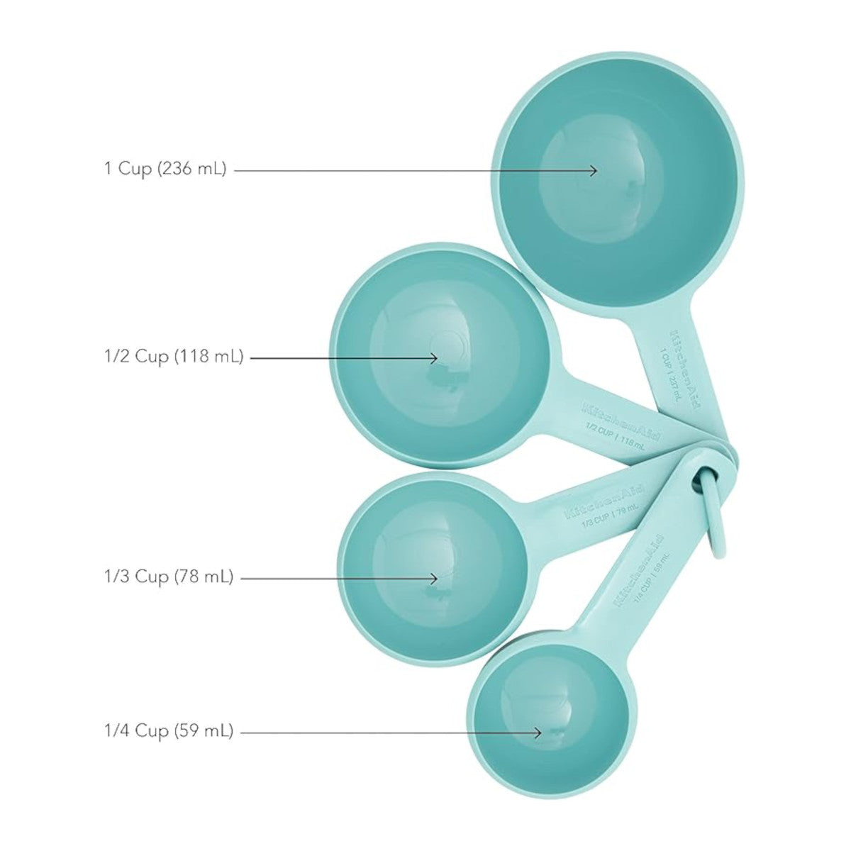 KitchenAid Classic Plastic Measuring Cups Mineral Water (Set of 4) | Minimax