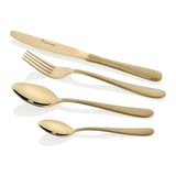 Stanley Rogers Albany Dual Finish Cutlery Champagne Gold 16 Piece Set