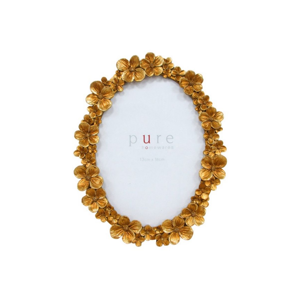 Swing Gifts Dubois Resin Oval Flower Photo Frame Gold 17x21cm