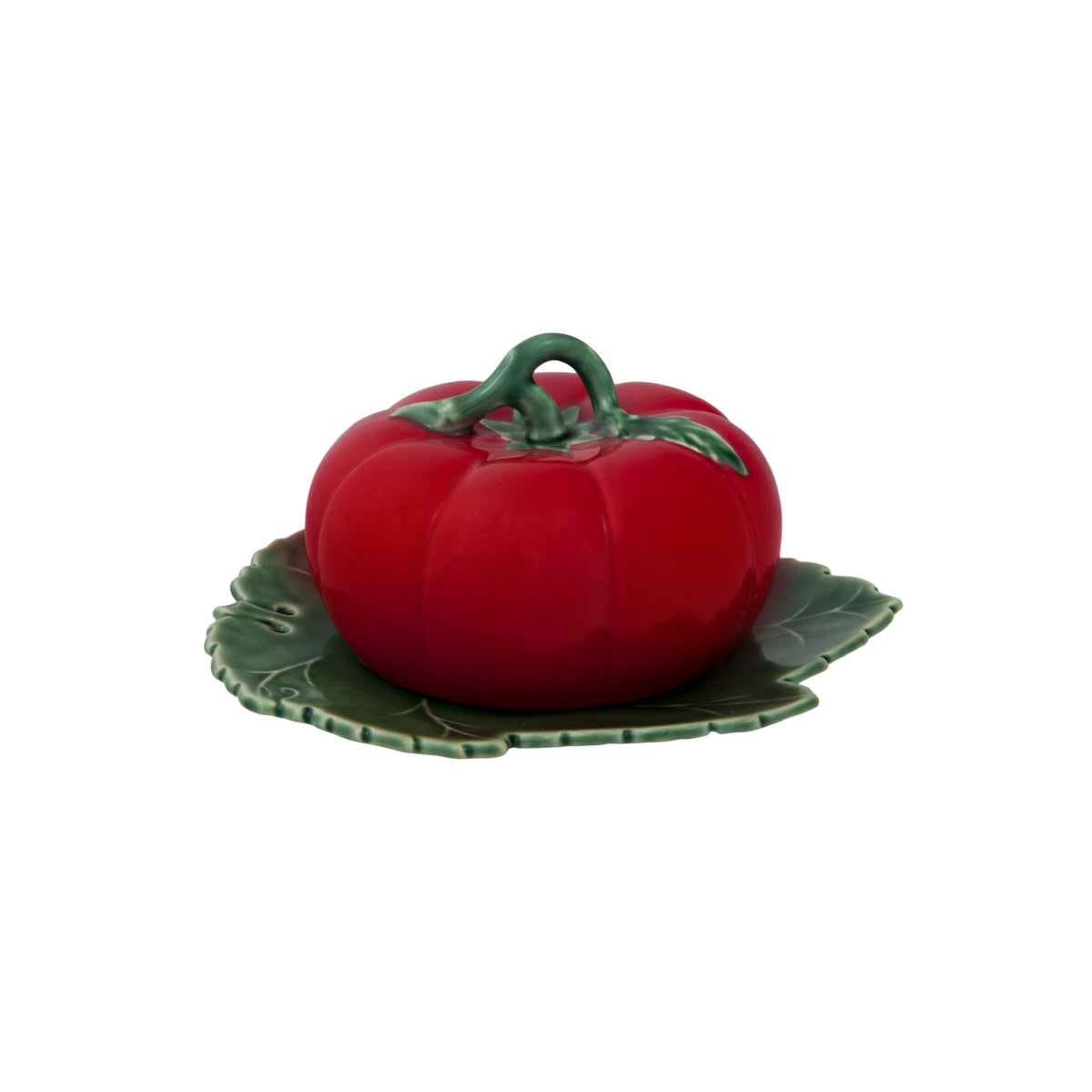 Bordallo Pinheiro Tomato Butter Dish with Cover Red | Minimax