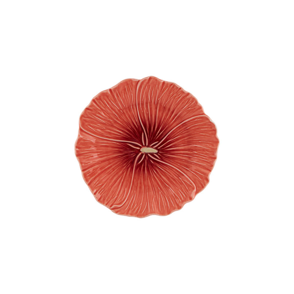 Bordallo Pinheiro Maria Flor Hollyhock Dessert Plate Orange 22cm | Minimax