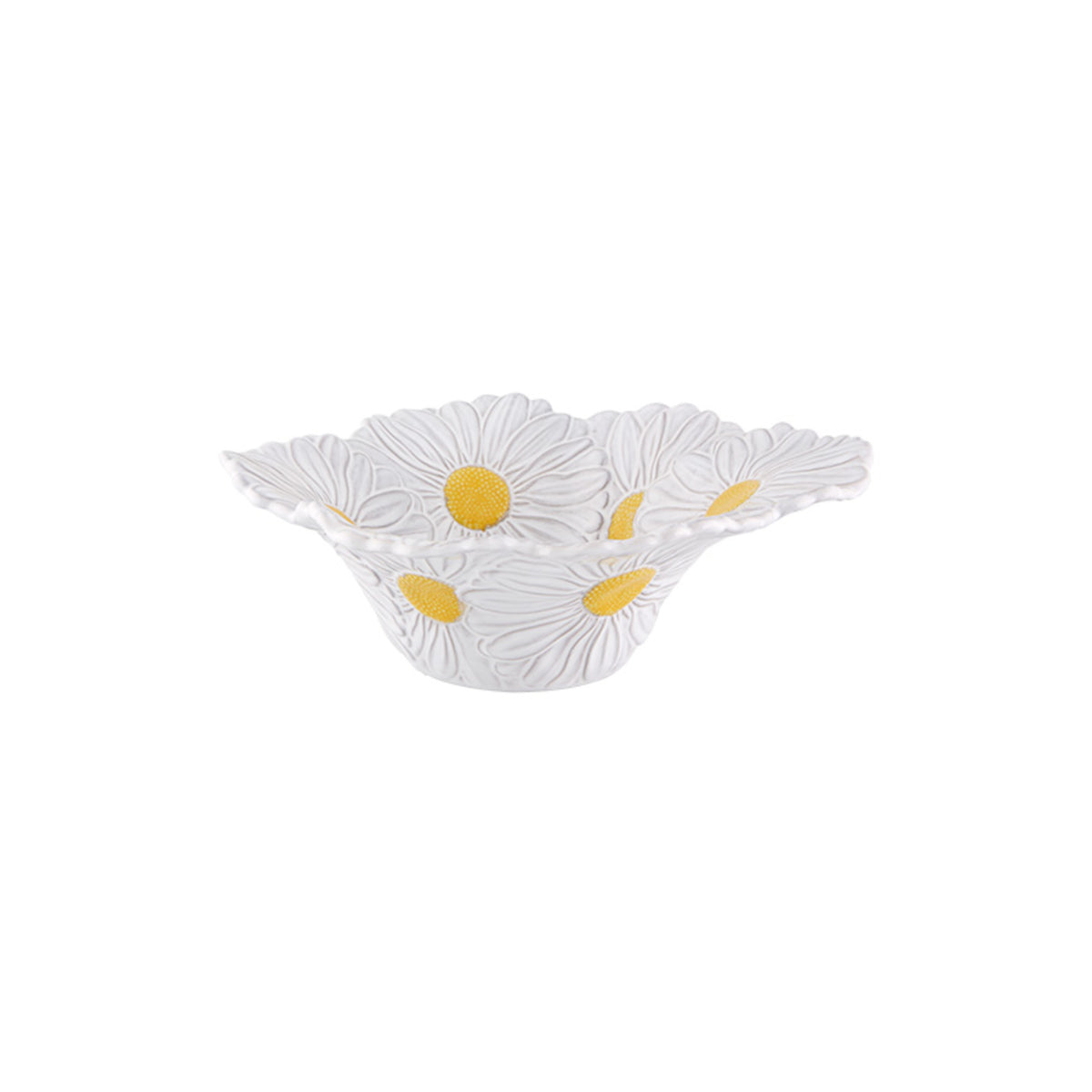 Bordallo Pinheiro Maria Flor Salad Bowl White 27cm | Minimax