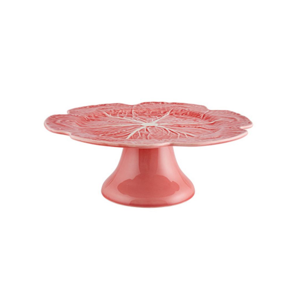 Bordallo Pinheiro Cabbage Cake Stand Pink 31cm | Minimax