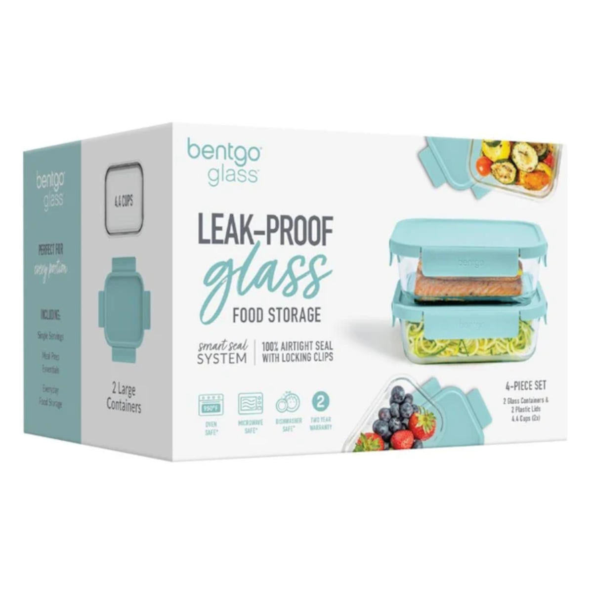 Bentgo Rectangle Glass Food Storage Set 4 Piece