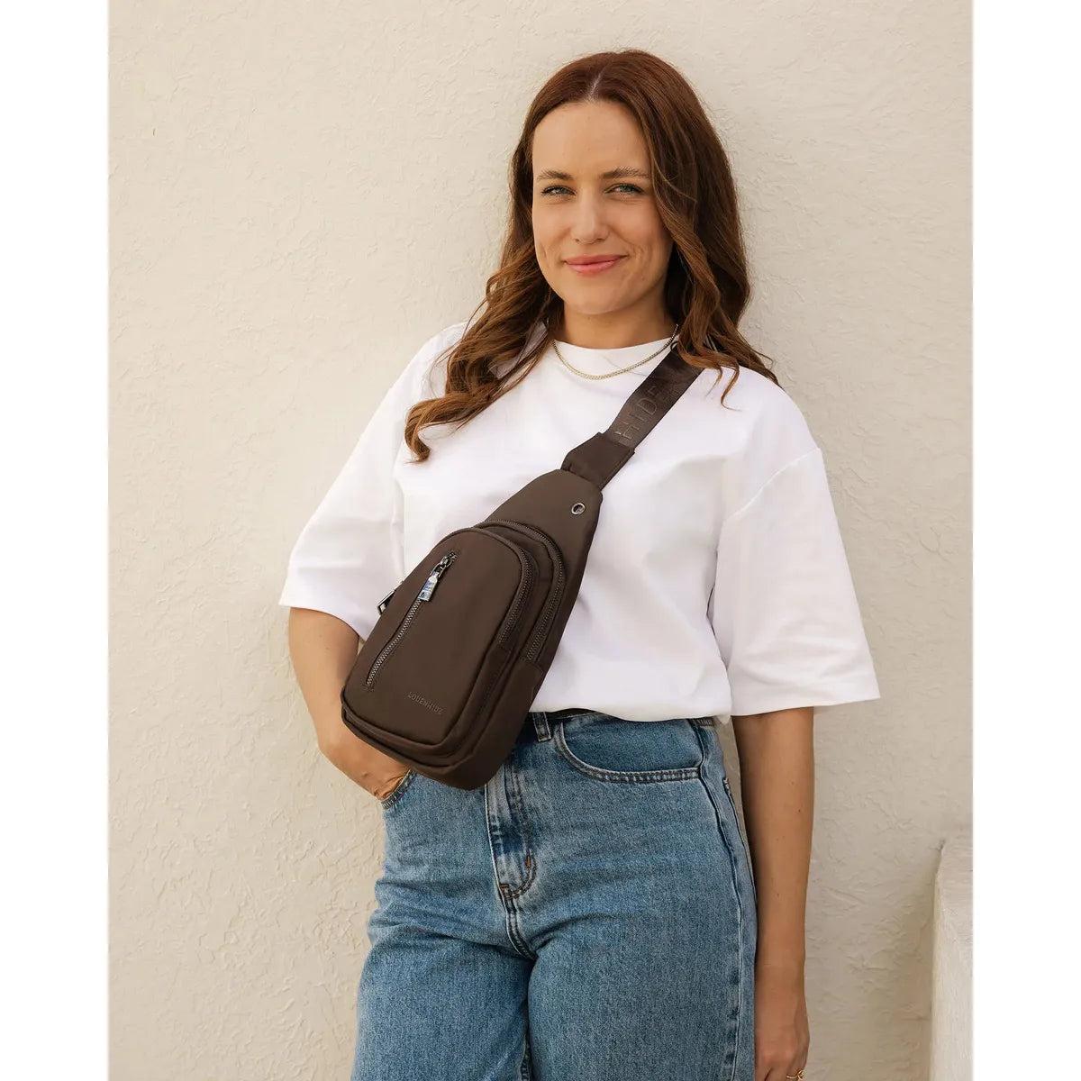 Louenhide Boyd Nylon Sling Bag with a Woman Chocolate | Minimax