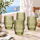 Assemble Frank Stackable Glass Olive 7x26.5cm (Set of 4)