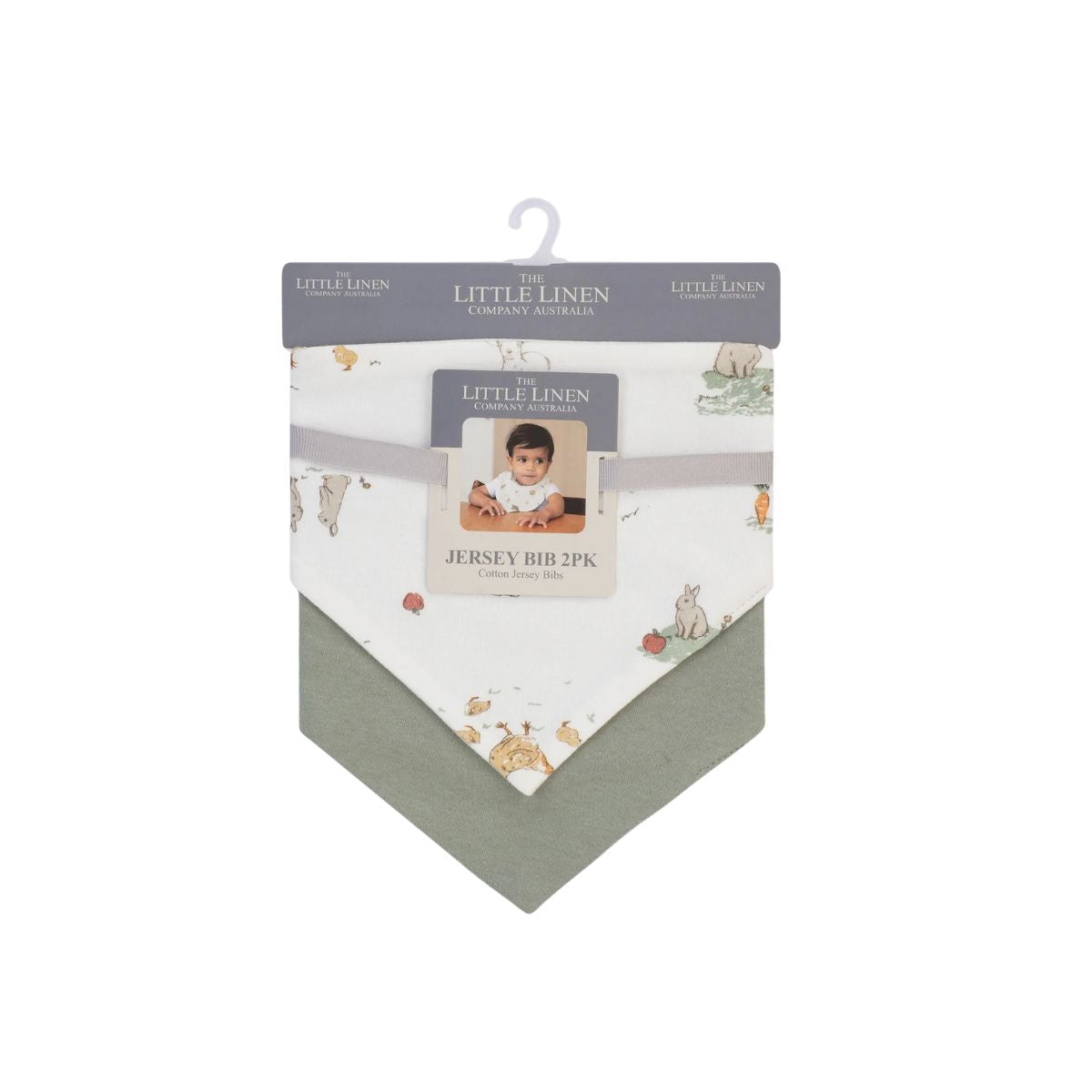 Little Linen Jersey Bibs 2 Pack - Farmyard Lamb | Minimax