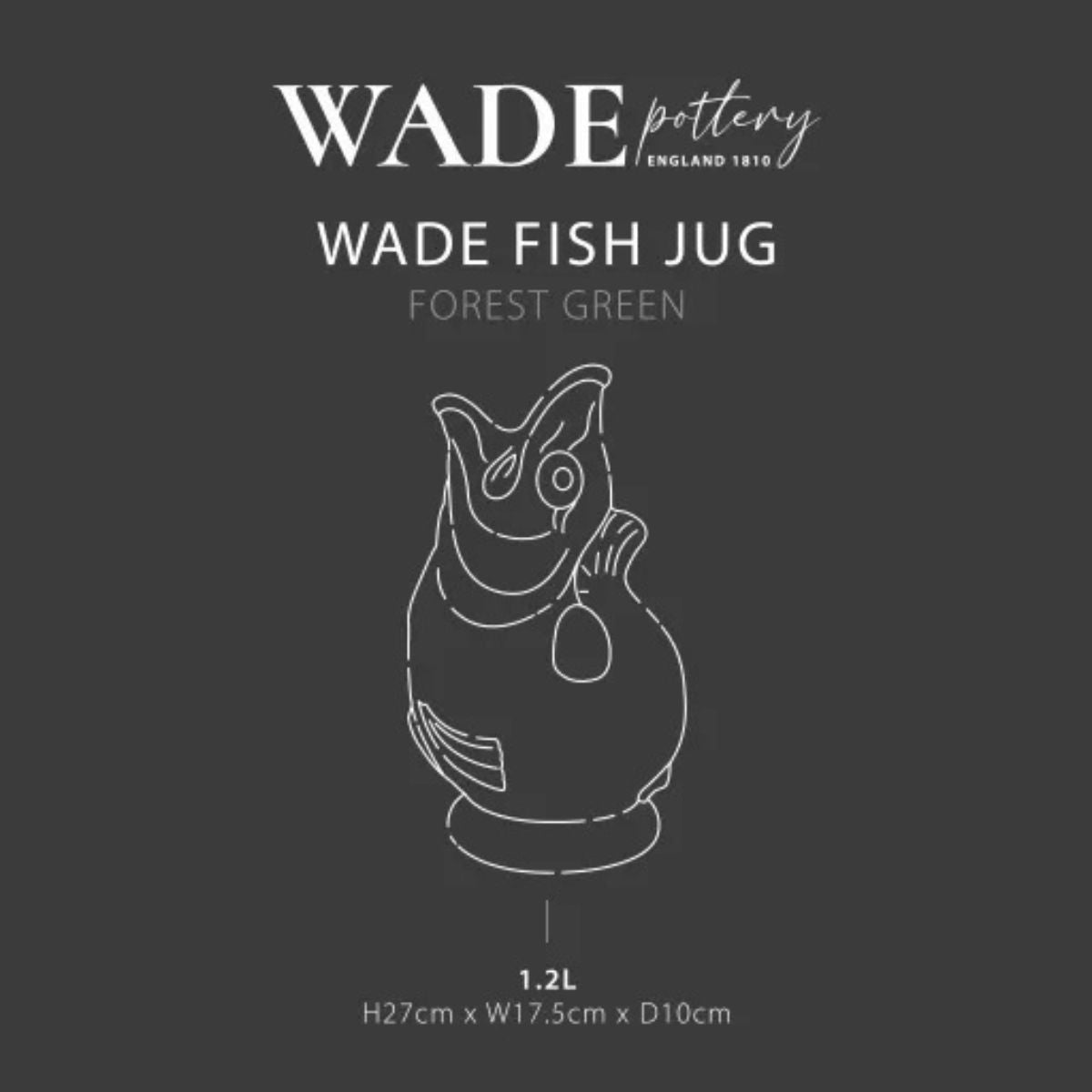 Wade Pottery Fish Jug Green 1.2L | Minimax