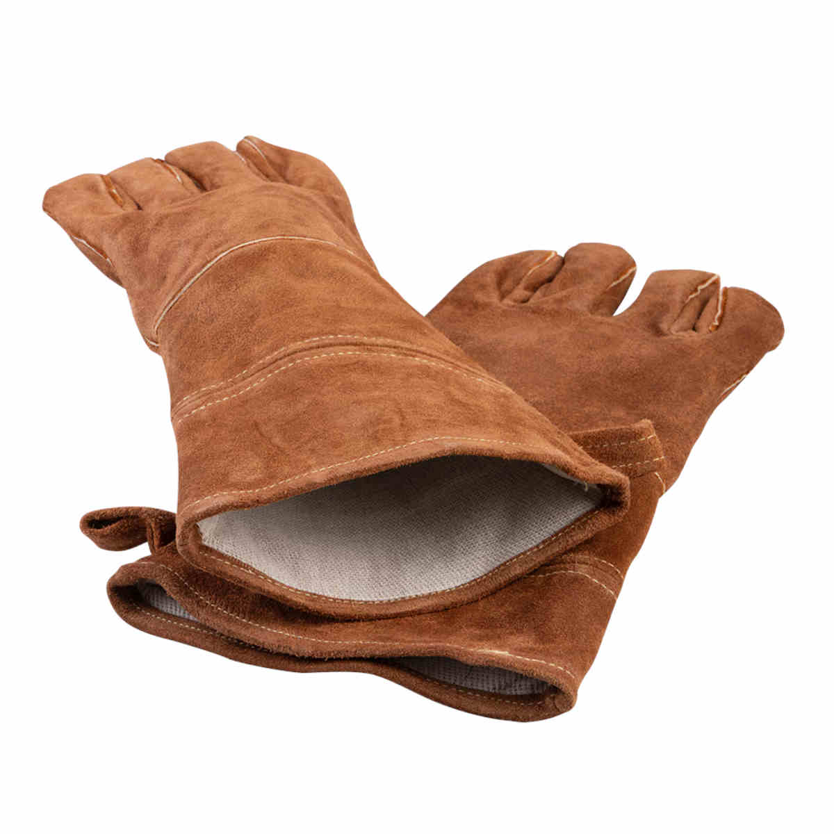 Urban Grill Leather BBQ Gloves Tan 38cm