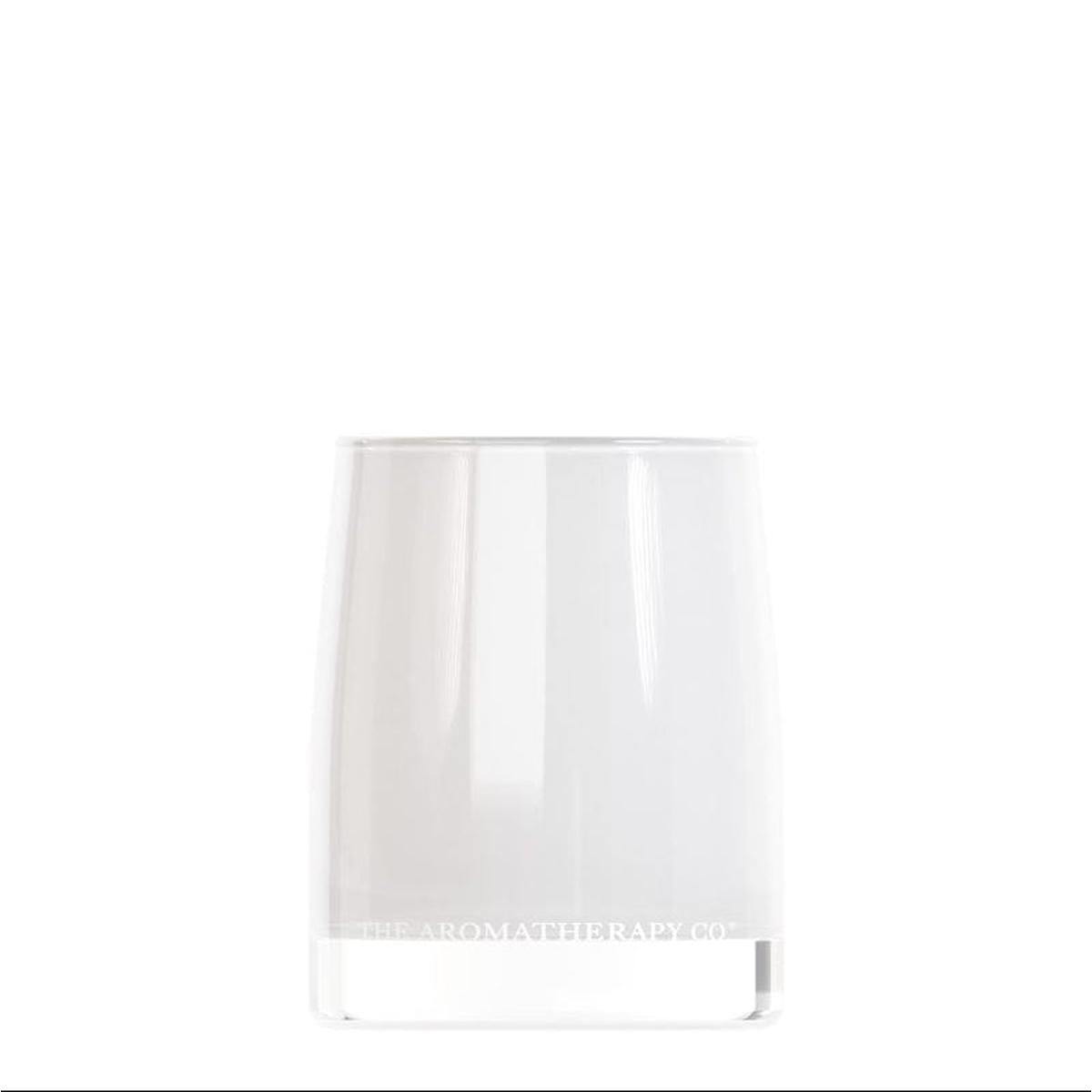 The Aromatherapy Co. White Lily & Holly Candle 80g – festive soy wax candle in white glass jar with seasonal green and red gift box