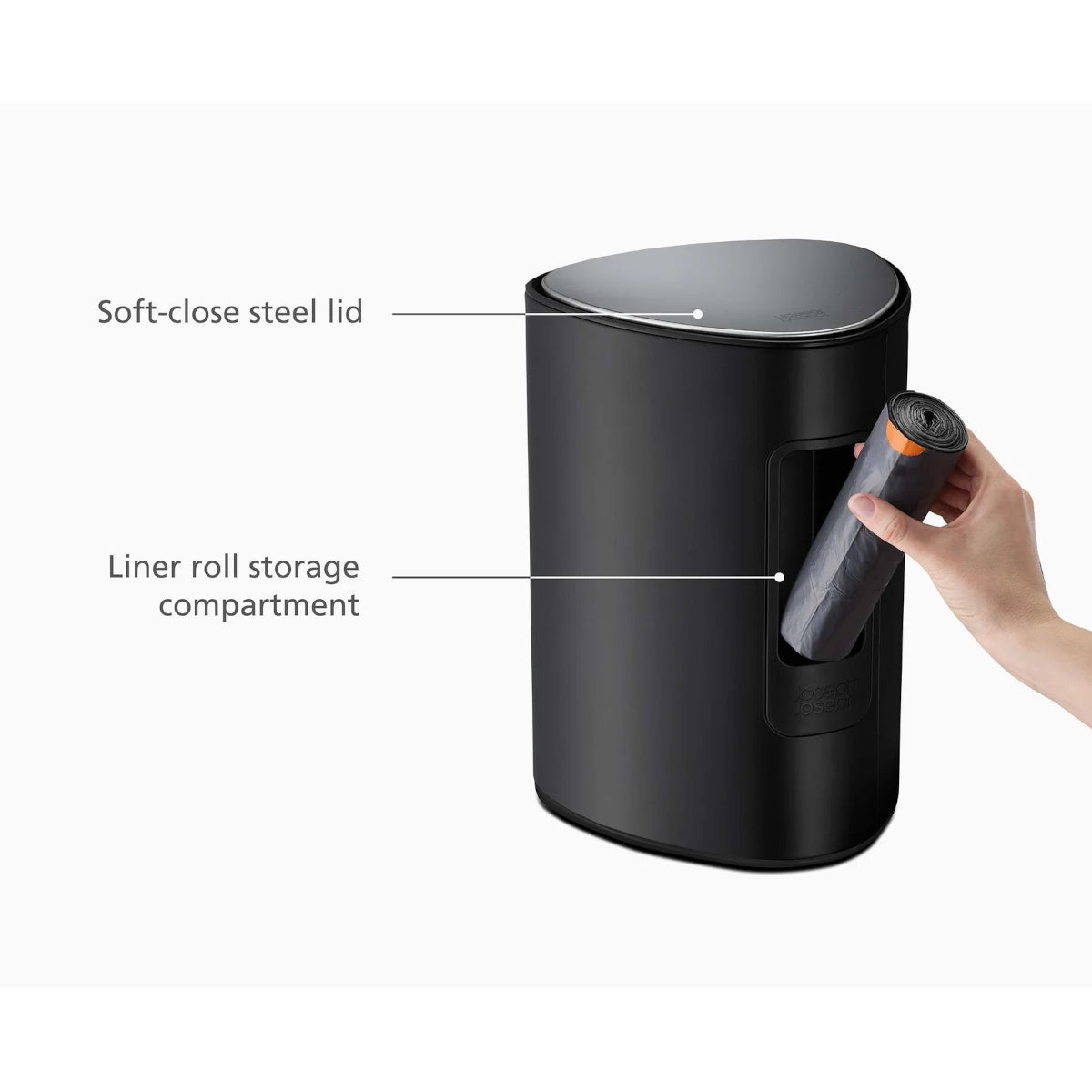 Joseph Joseph EasyStore Pedal Bin Matte Black 5L | Minimax