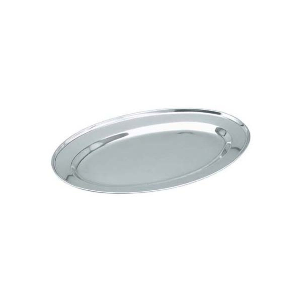 Chef Inox Oval Platter Stainless Steel Rolled Edge 35cm