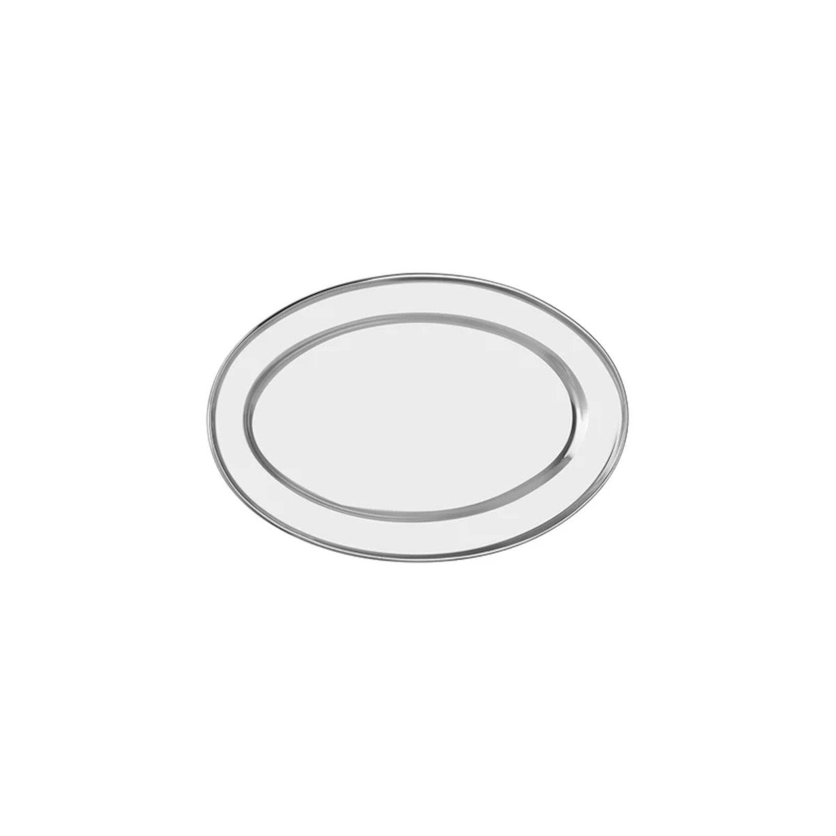 Chef Inox Oval Platter Stainless Steel Rolled Edge 35cm