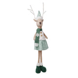 Noel Carol Standing Reindeer Christmas Decoration Green/White 75cm | Minimax