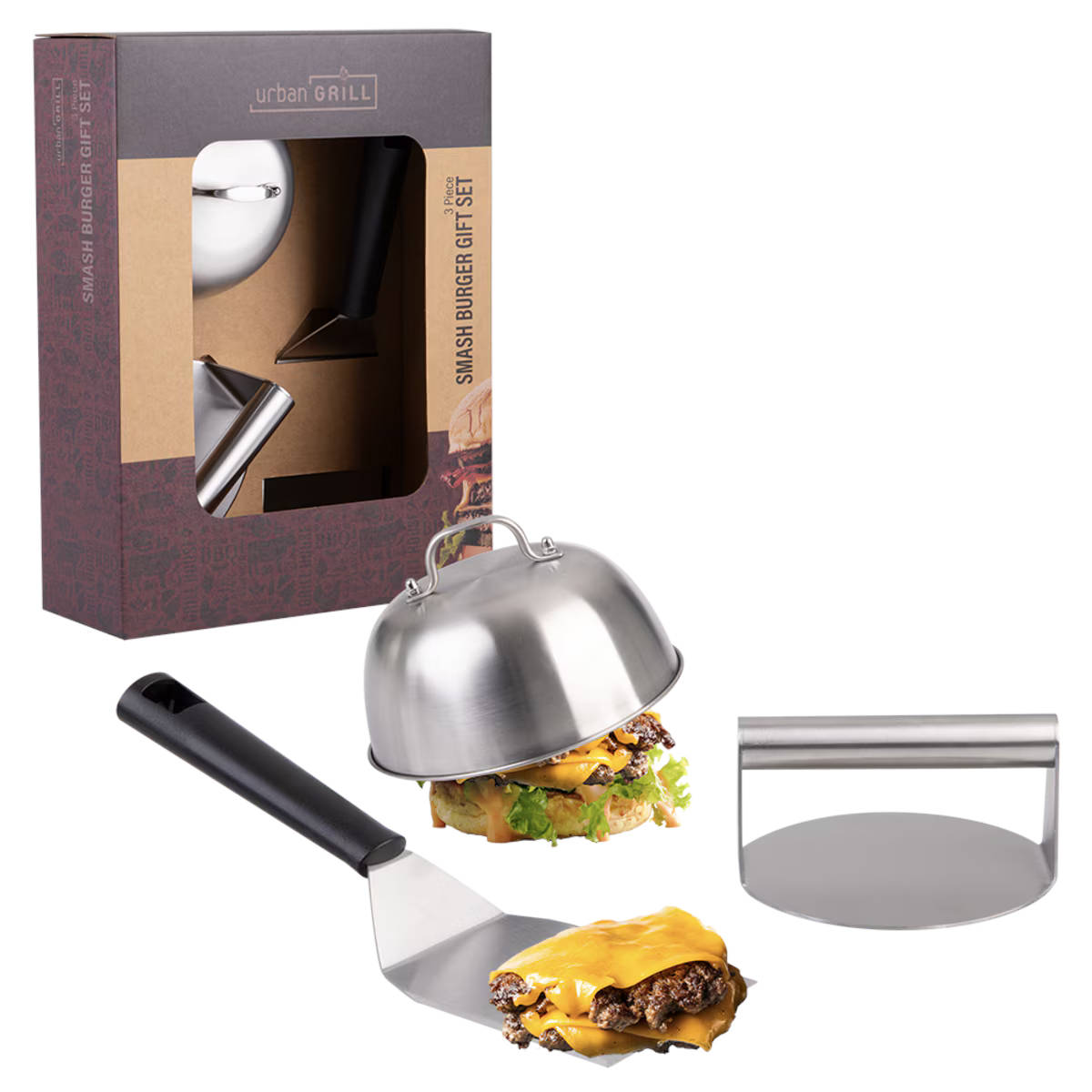 Urban Grill Smash Burger Gift Set 3 Piece