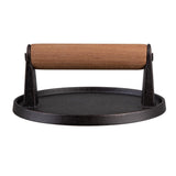 Urban Grill Smash Cast Iron Burger Press 14cm – heavy-duty cast iron press with wooden handle, perfect for evenly smashed burgers.