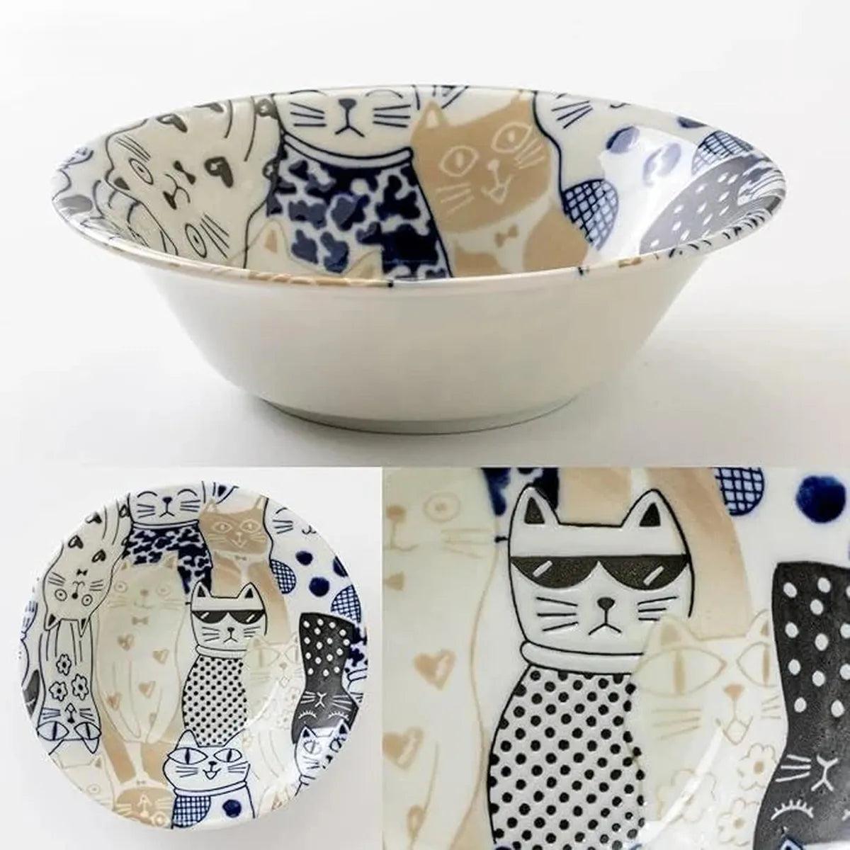 Concept Japan Downtown Cats Shallow Bowl Blue 16cm | Minimax