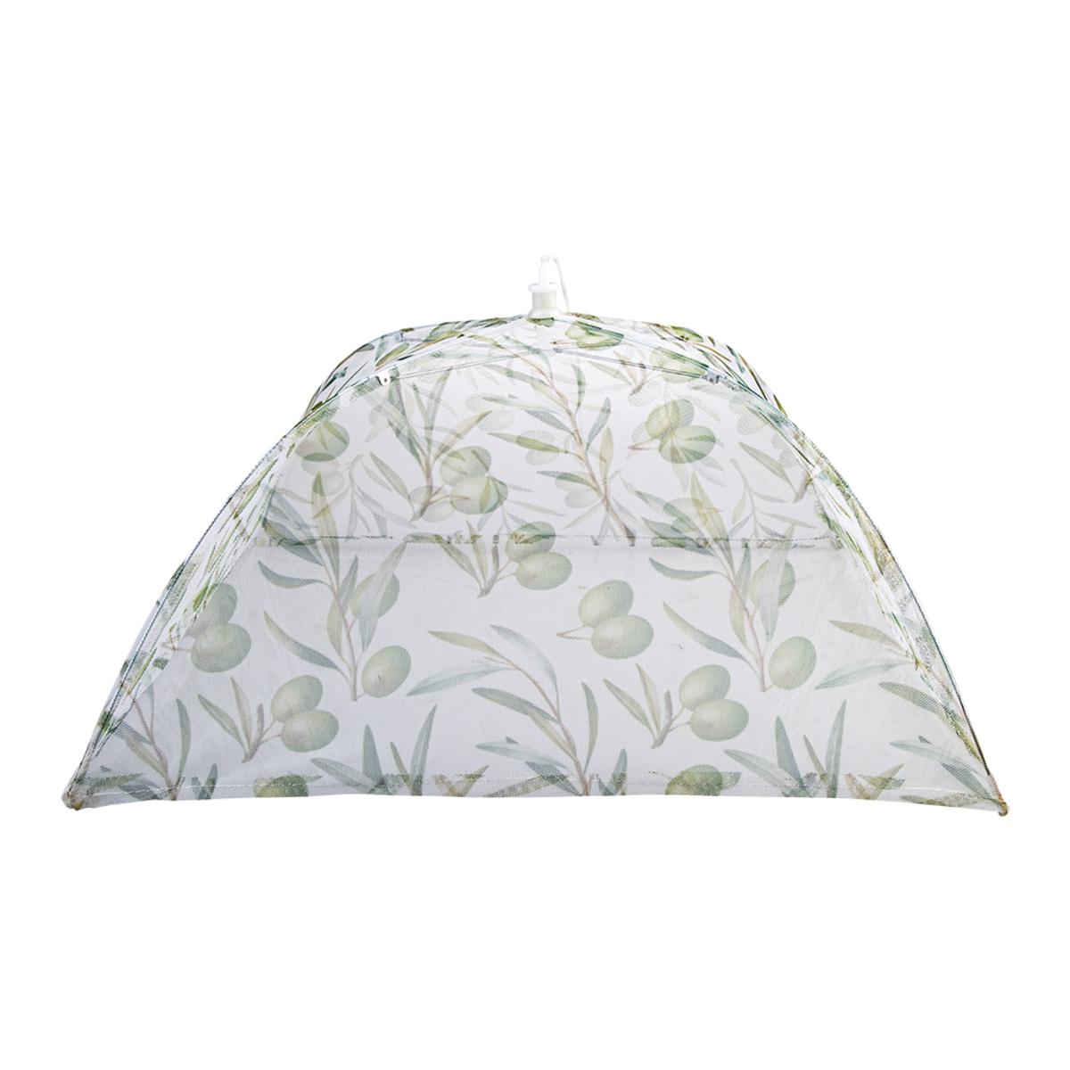 Alfresco Lane Olives Square Food Cover 40cm – reusable mesh food tent with lemon print design, perfect for protecting meals outdoors.