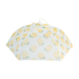 Alfresco Lane Lemons Round Food Cover 40cm – dome-shaped mesh cover with lemon print design, perfect for outdoor dining and picnics.