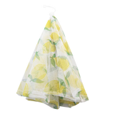 Alfresco Lane Lemons Round Food Cover 40cm – dome-shaped mesh cover with lemon print design, perfect for outdoor dining and picnics.