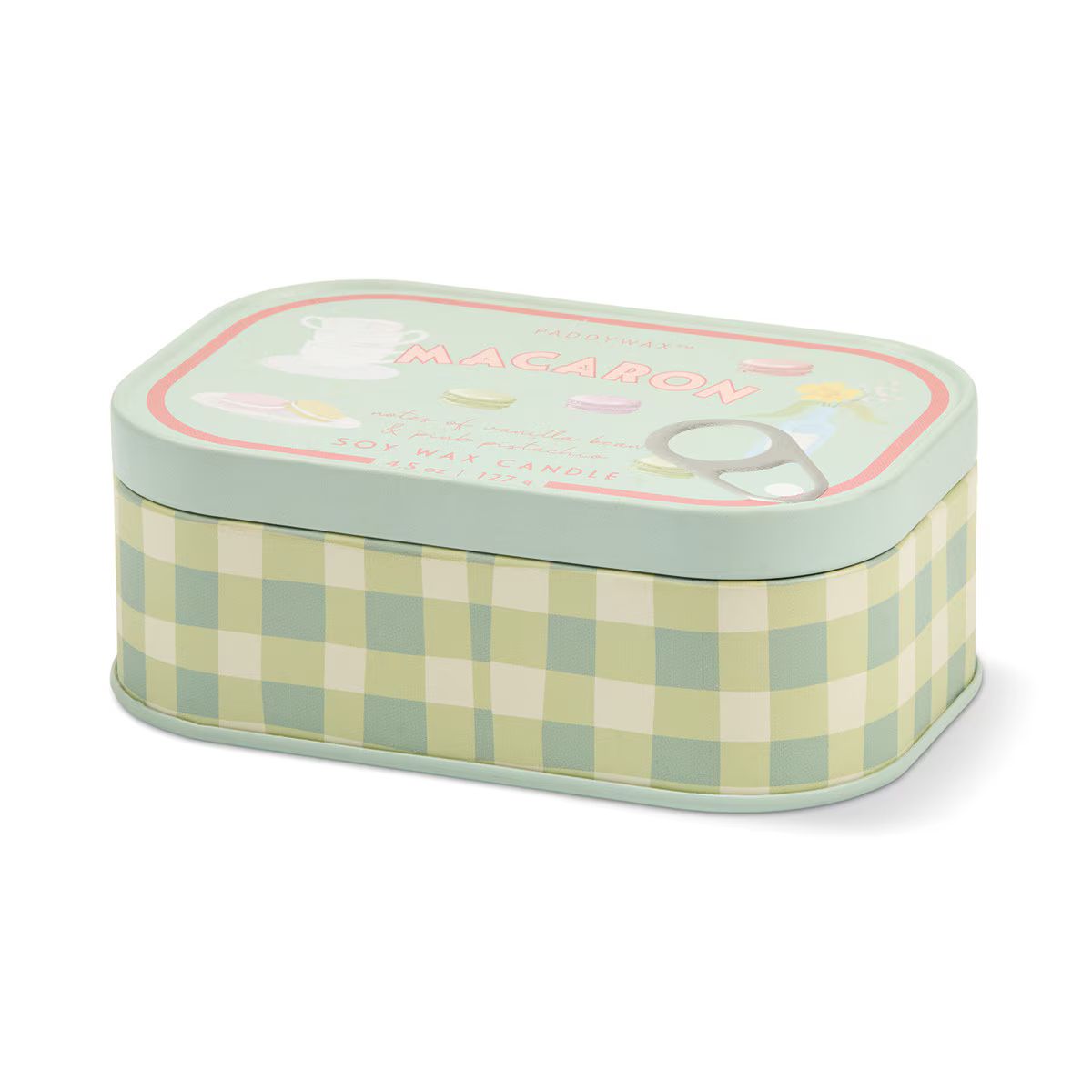Paddywax Bistro Macaron Tin Candle (Pink Pistachio) 127g