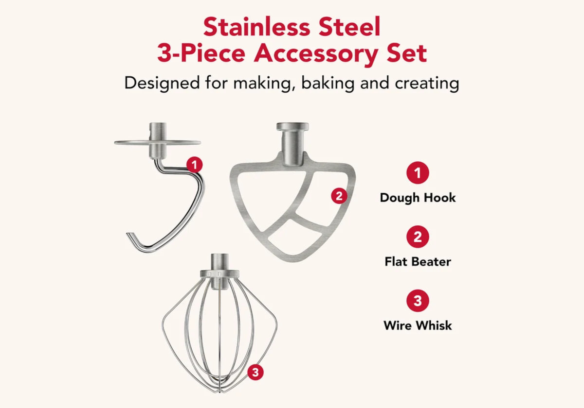 KitchenAid Stainless Steel Stand Mixer Accessory Set 3 Piece | Minimax