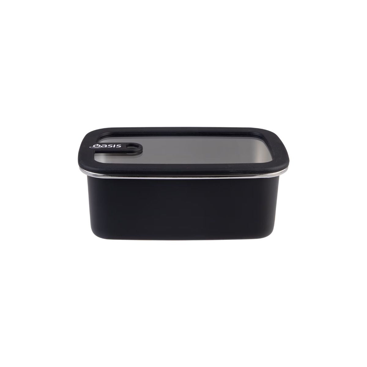 Oasis Microwave Safe Rectangular Stainless Steel Container Black 1.1L