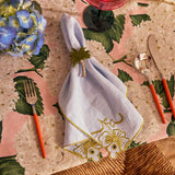 Kip&Co Oasis Palm Tree Napkin Ring Silver Set of 4