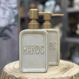 Elemental Hands Ceramic Soap Dispenser Ivory 8.5x18cm | Minimax