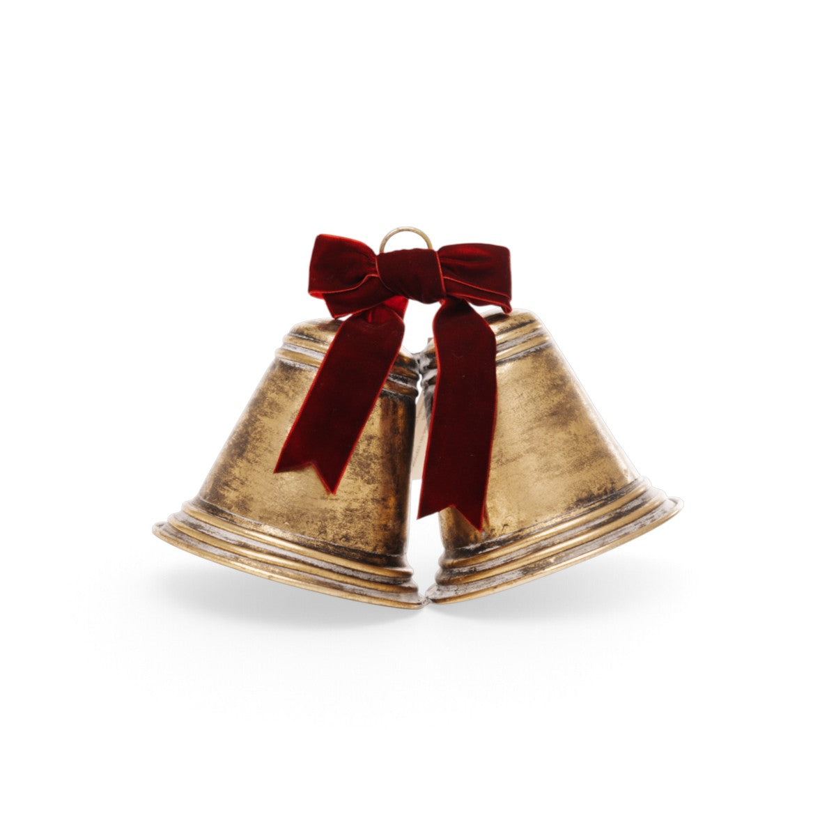 Noel Jingle Velvet Twin Bell Gold 18cm