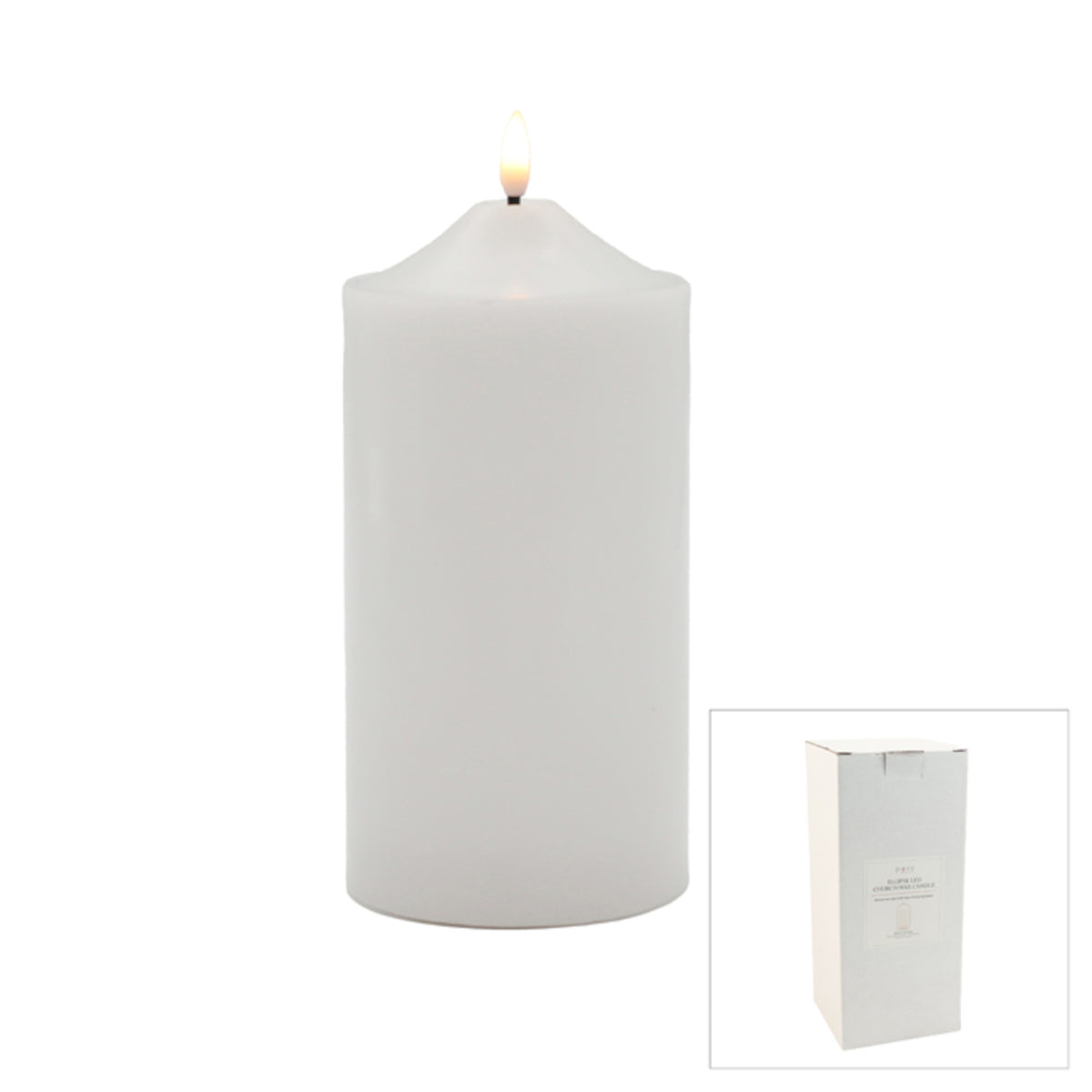 Swing Gifts Ellipse LED Church Flameless Candle White 10 x 22.5cm | Minimax