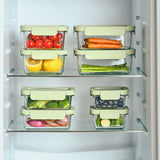 Glasslock Essential Square Oven Safe Container 450ml | Minimax - in a fridge with food containers