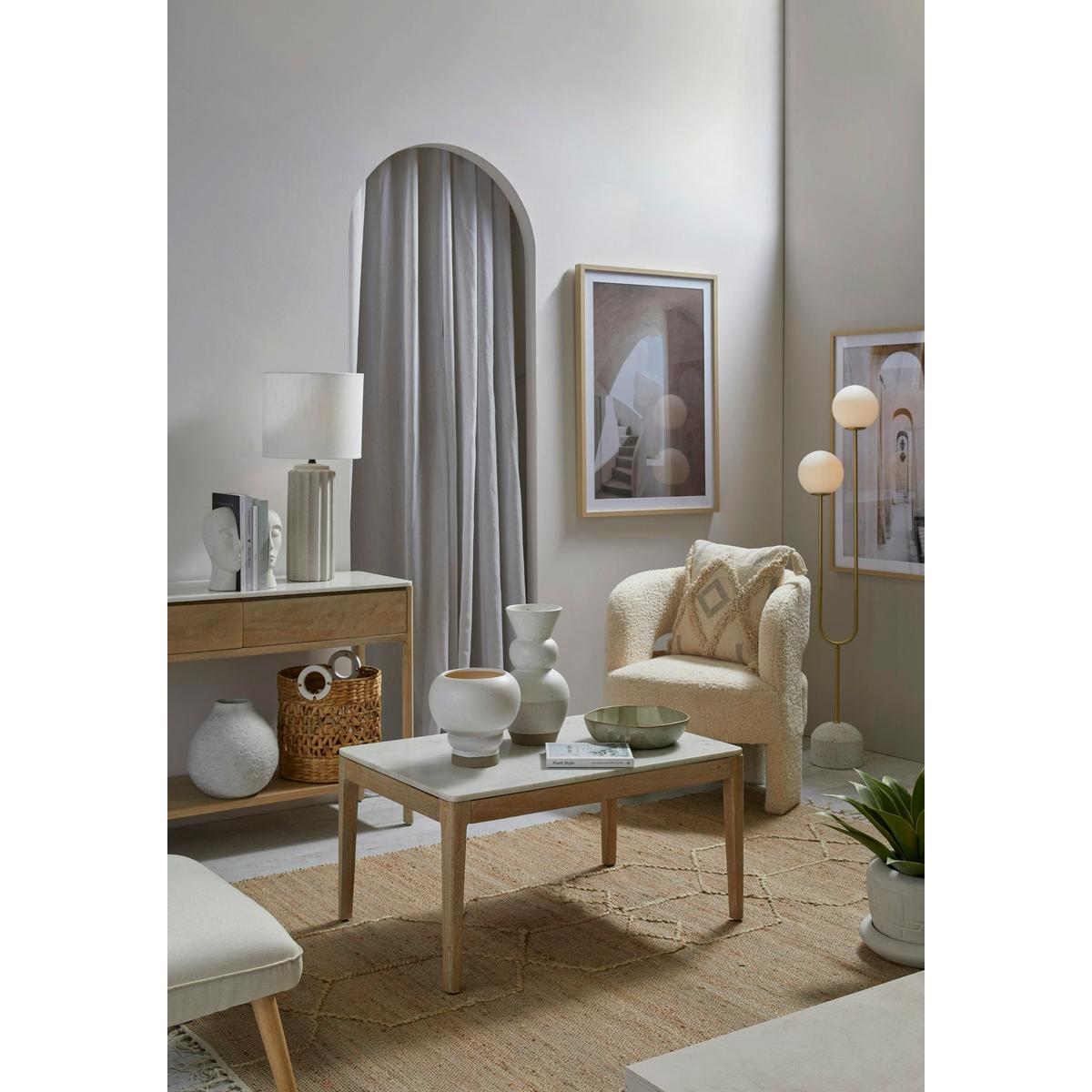 Amalfi Indi Table Lamp White 38x38x62cm