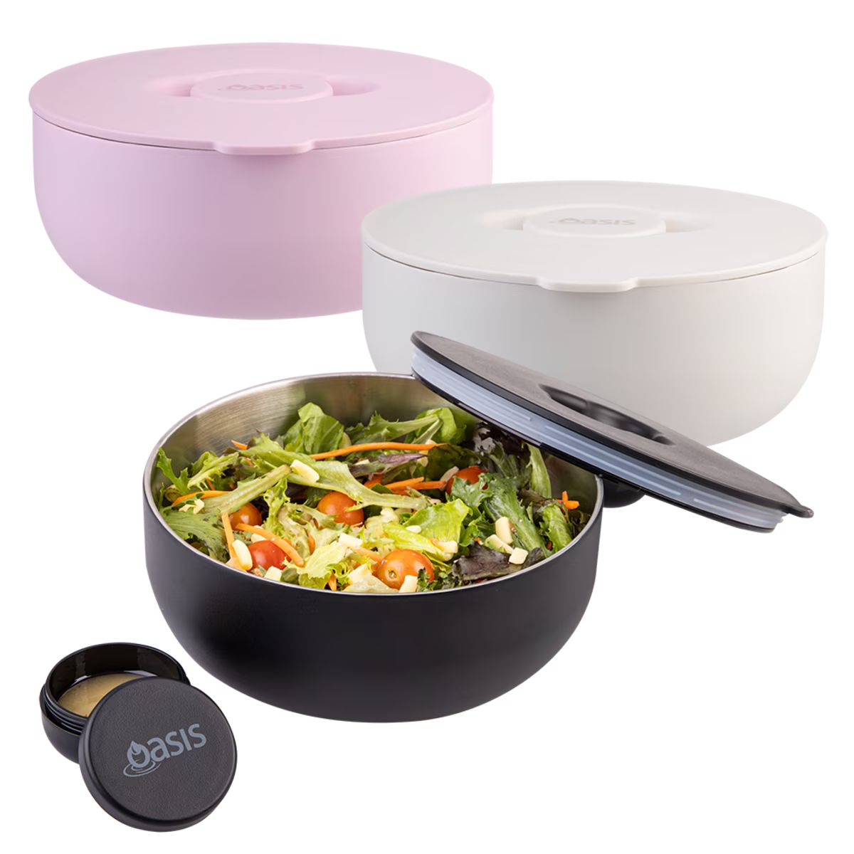 Oasis Fresh'N'Go Lunch Bowl Alabaster 950ml – stylish insulated lunch bowl with airtight lid, perfect for fresh meals on the go.