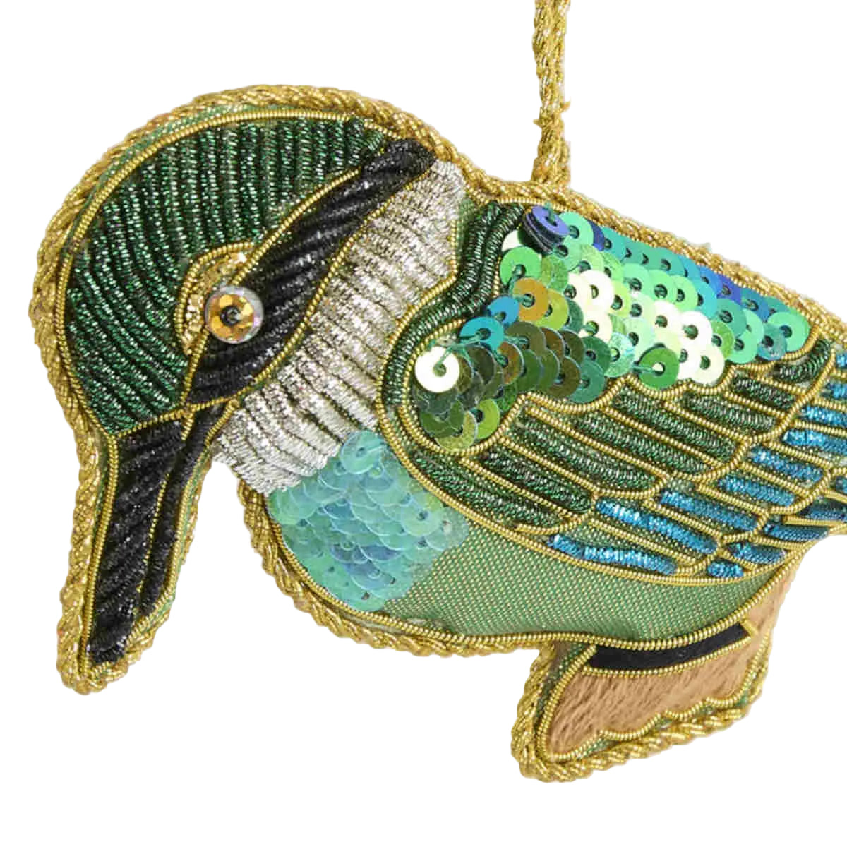 Vixen & Velvet Kingfisher Sequin Decoration 12cm | Minimax