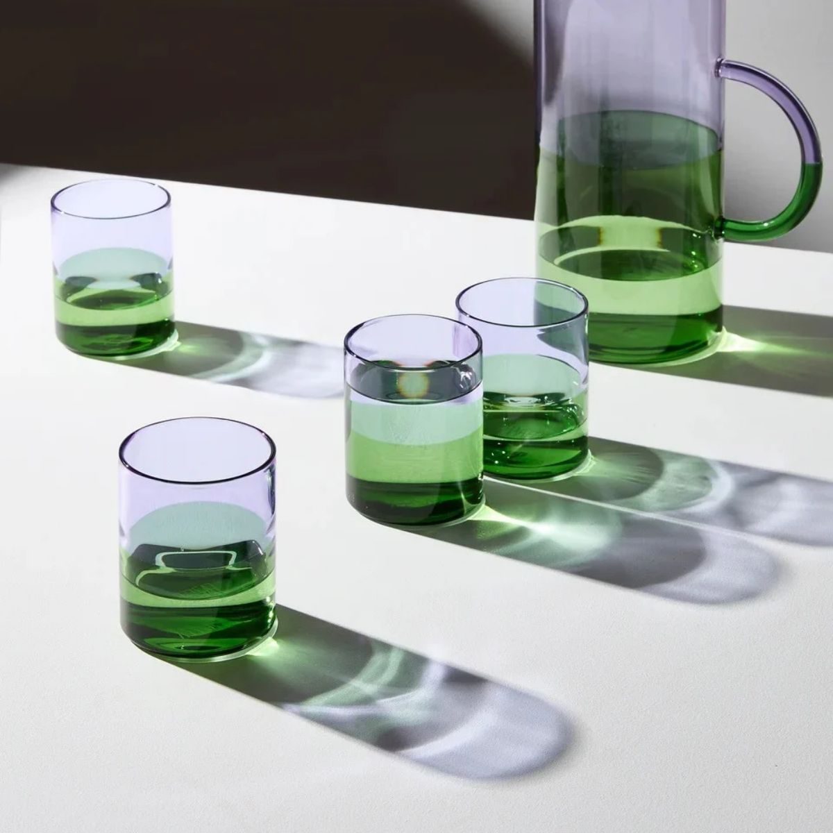 Fazeek Two Tone Tumblers Lilac Green 270ml Set of 4